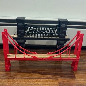 2 SUSPENSION BRIDGES - Thomas Wooden Railway & Brio Compatible, Used